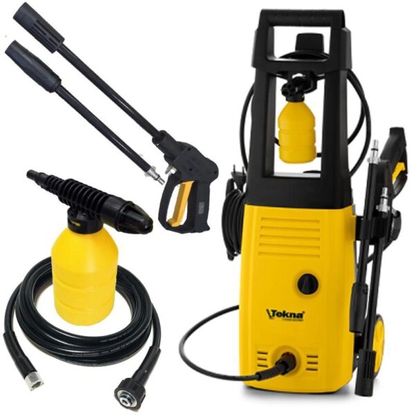 Lavadora de Alta Pressão 1400W com Shampoozeira, Rodas e Alça Longa hlx tekna