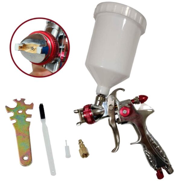 Pistola de Pintura Gravidade 1.3mm hvlp 600ML Profissional EV887 evald