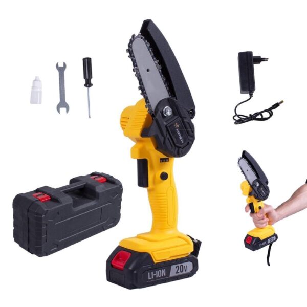 Motoserra Elétrica 550W Sem Fio a Bateria de Lítio 20V Mini Serra Portátil Hawk HW5010